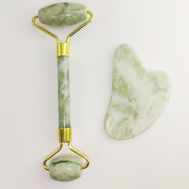 Jade Facial Roller & Gua Sha Set